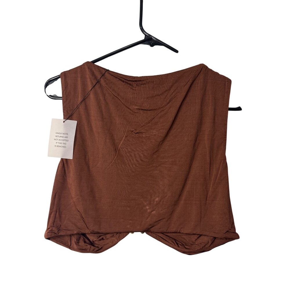 Lovers and Friends x Yhasmina Ferrara Lotte Top in Chocolate Brown Large New - Picture 6 of 8